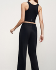 Wide-Legged Comfort Yoga Pants - Black