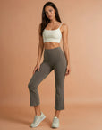 Ankle Length Flare Pants - Brown