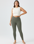 Embrace High Rise V-Waist Leggings - Olive Green