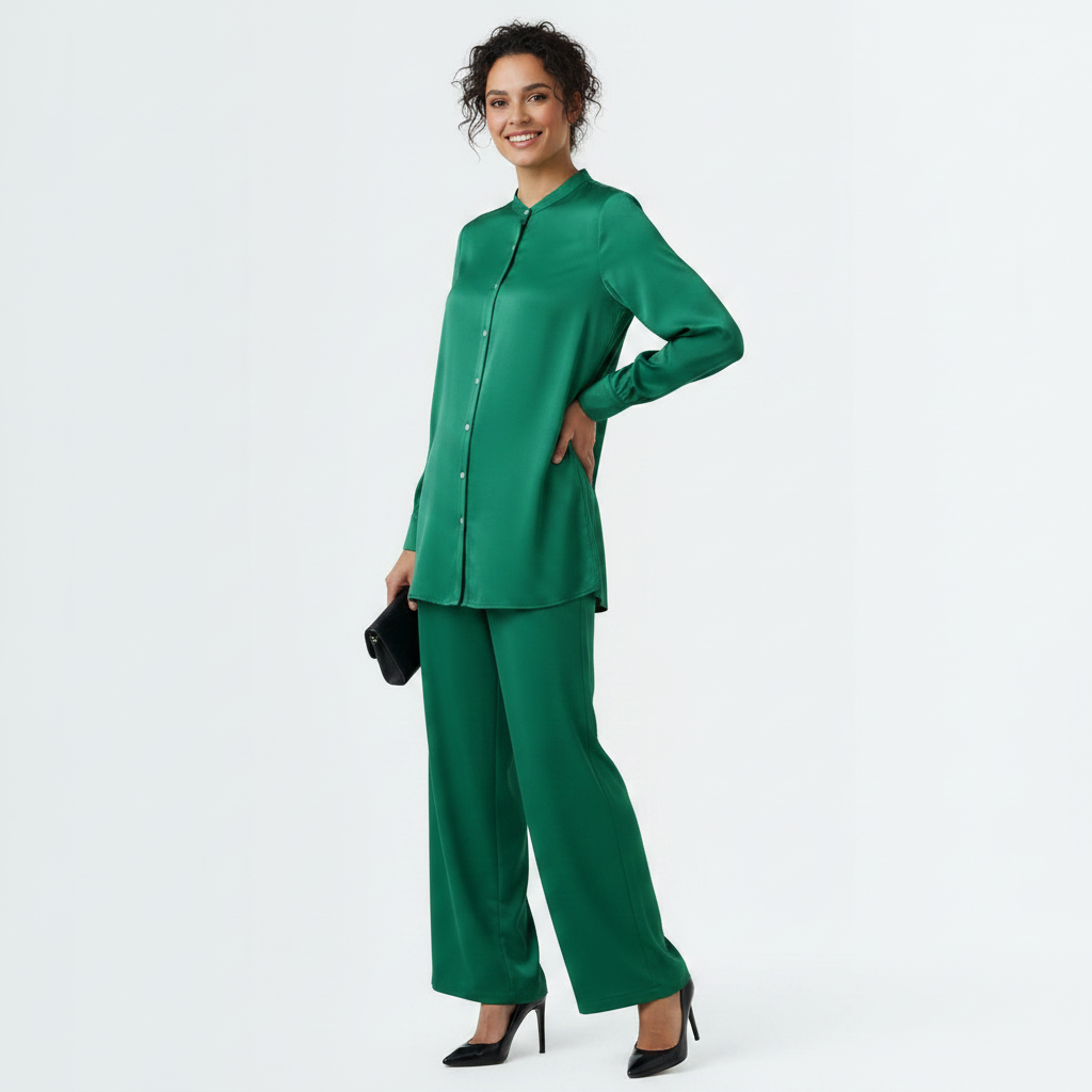 Glossy Cord Set - Green