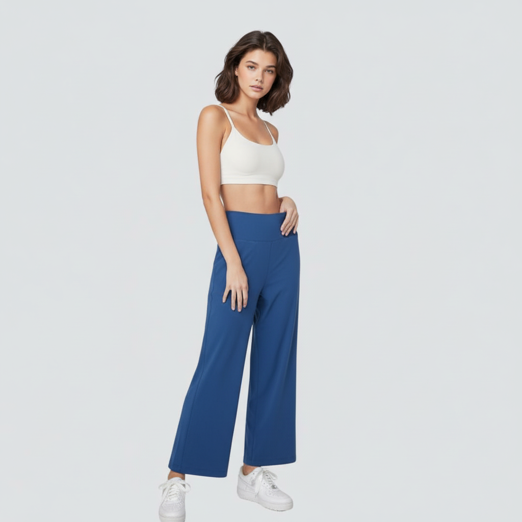 Wide Legged Yoga Pants - Blue