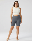 Embrace High Rise Shorts With Pockets - Grey