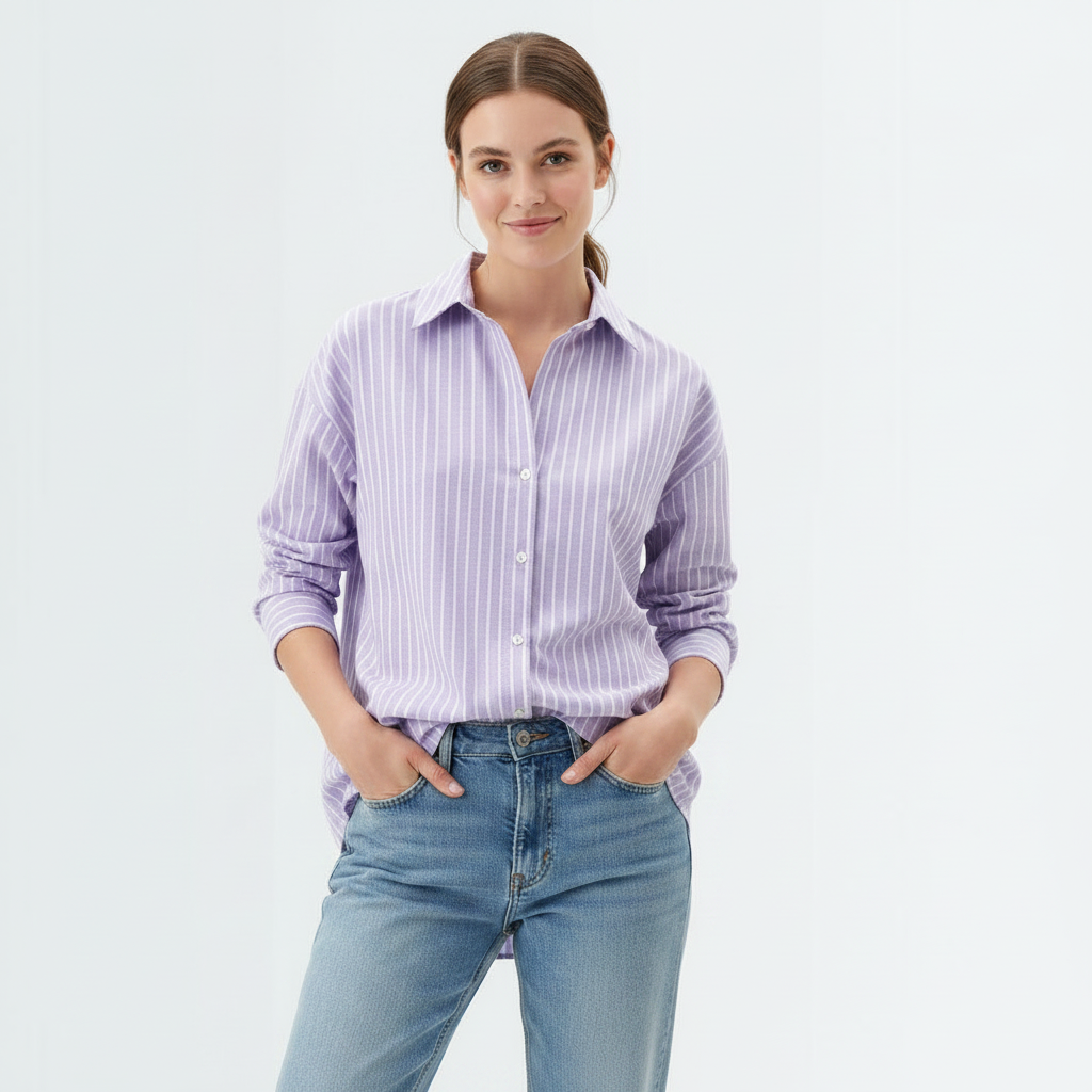 Long Sleeves Shirt - Purple Stripes