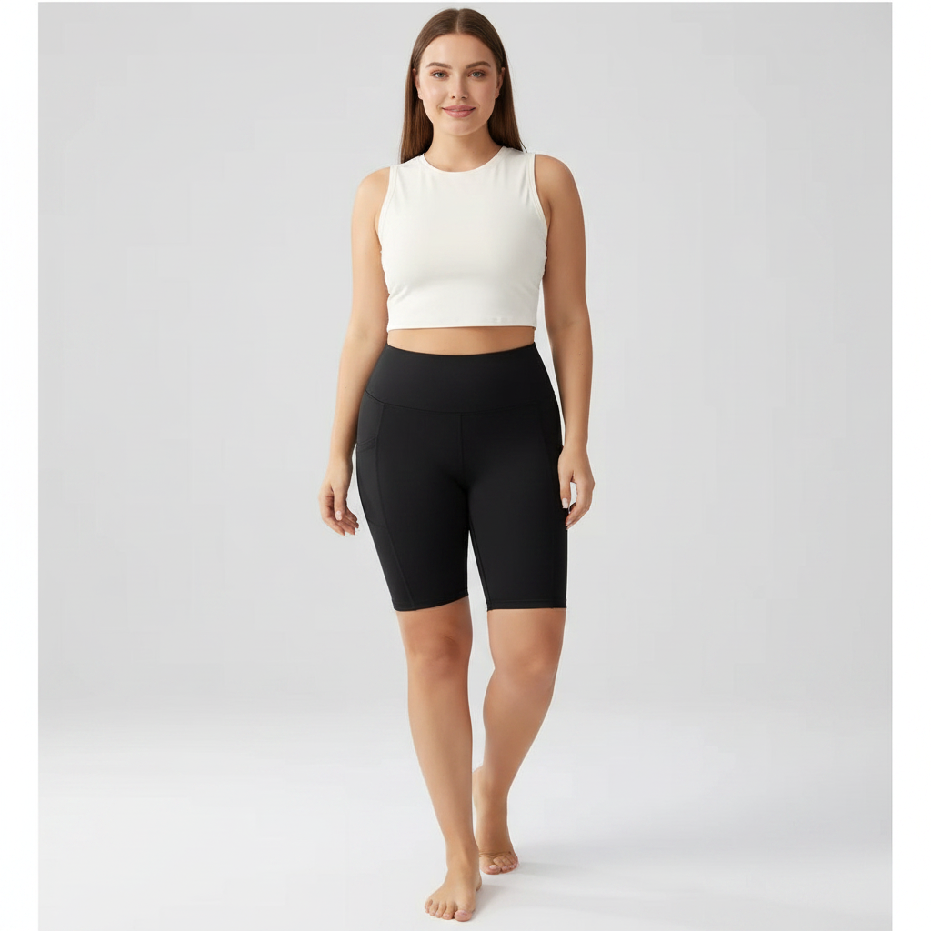 Embrace High Rise Shorts With Pockets - Black
