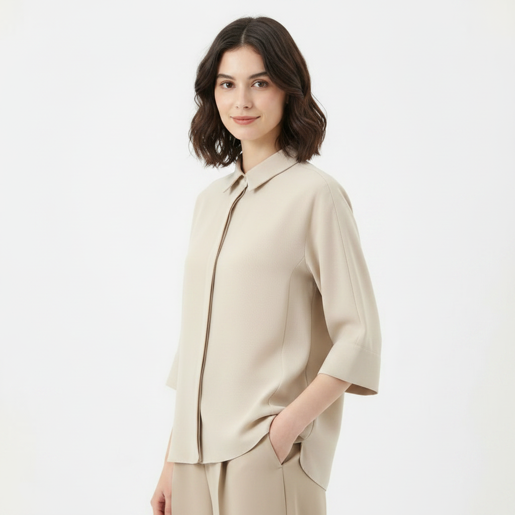 Collared Top - Beige