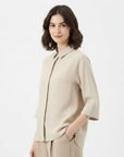 Collared Top - Beige