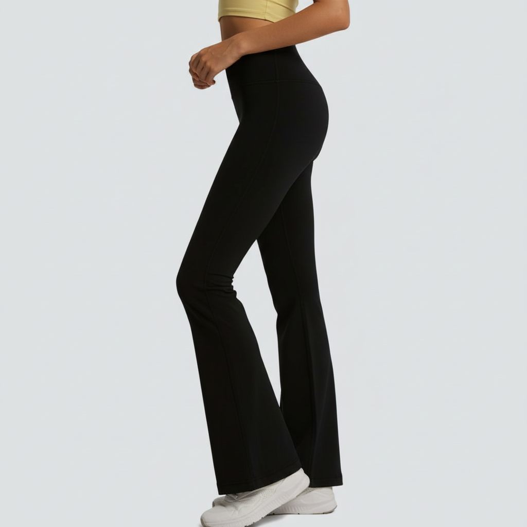 One-Size Flared Yoga Pants - Black