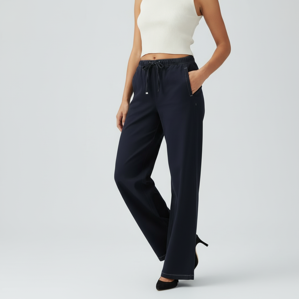 Casual Denim Style Pants - Dark Blue