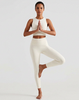 High-Rise Comfort Leggings - Ivory White