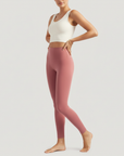 High-Rise Stretch Leggings - Shade Of Orange
