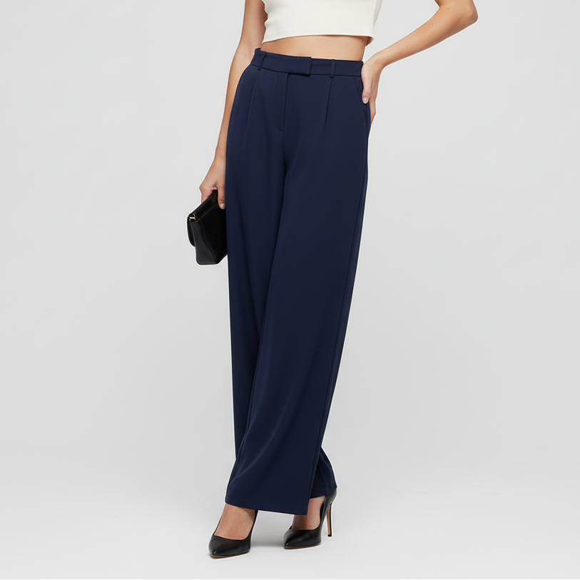 High Waist Pants - Dark Blue