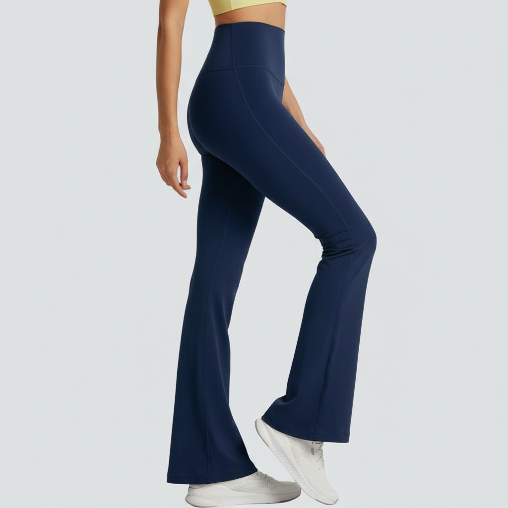 One-Size Flared Yoga Pants - Navy Blue