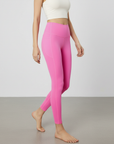 High-Rise Leggings With Side-Pockets - Bright Pink