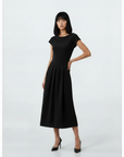 Chic Asymmetric Hem Dress - Black
