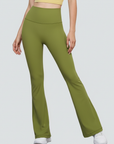 One-Size Flared Yoga Pants - Matcha Green