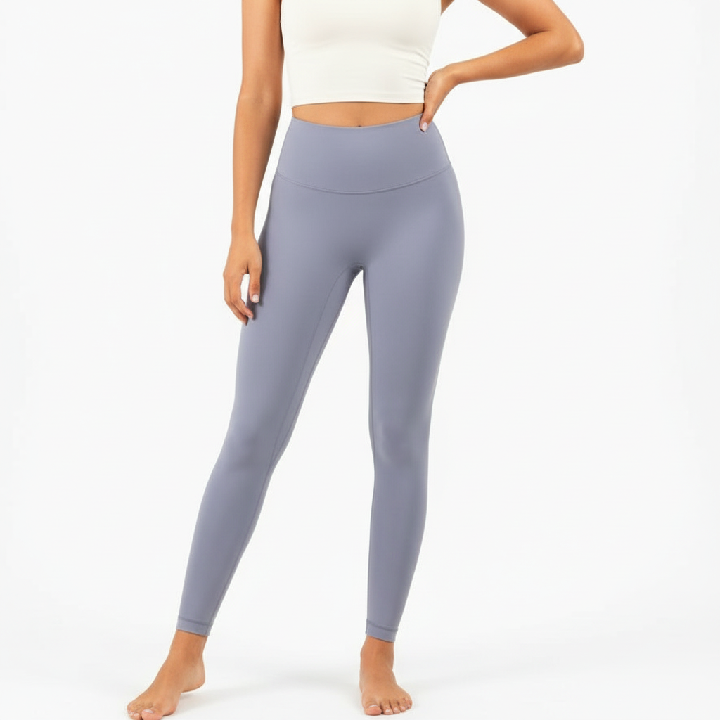 High-Rise Smooth Leggings - Blush Blue