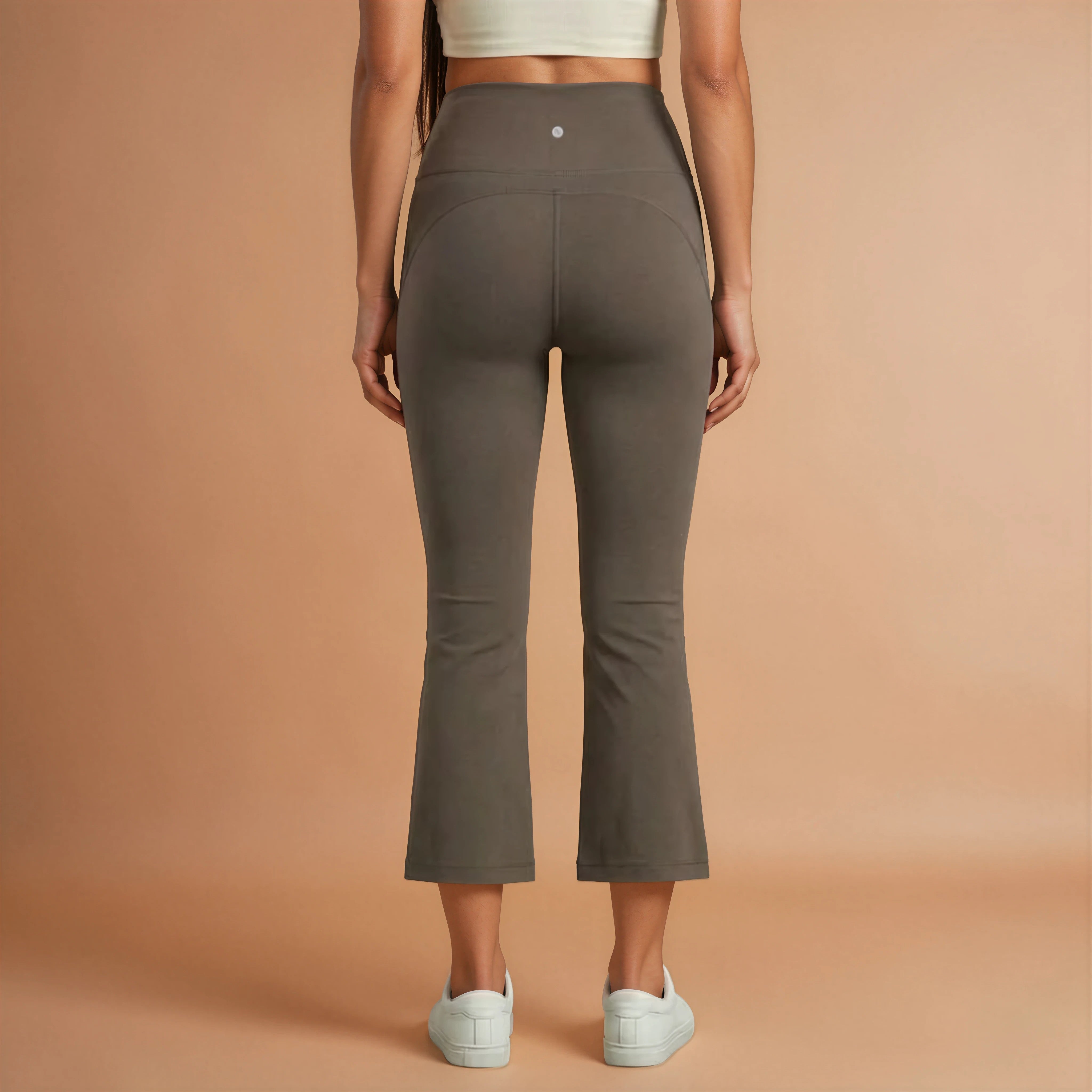 Ankle Length Flare Pants - Brown