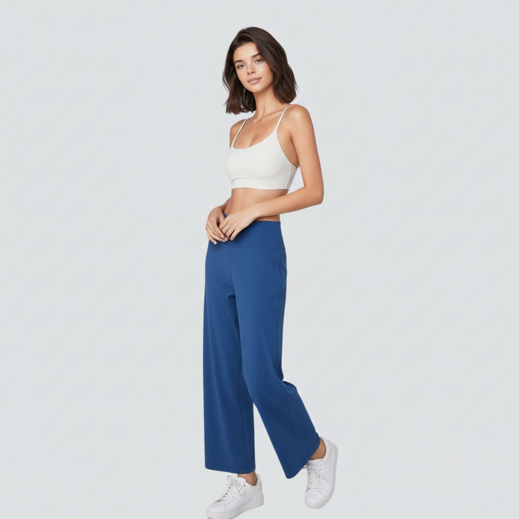 Wide Legged Yoga Pants - Blue