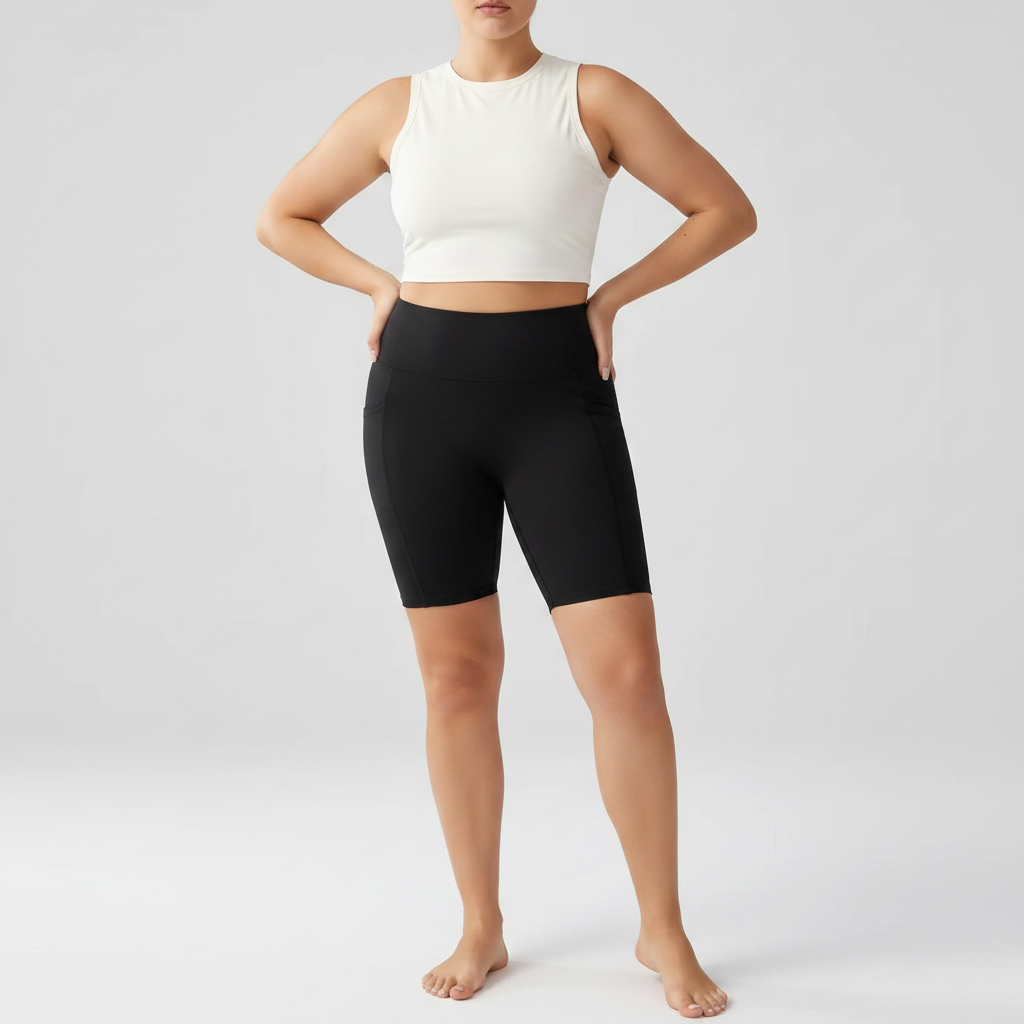 Embrace High Rise Shorts With Pockets - Black