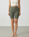 Embrace High Rise Shorts With Pockets - Olive Green