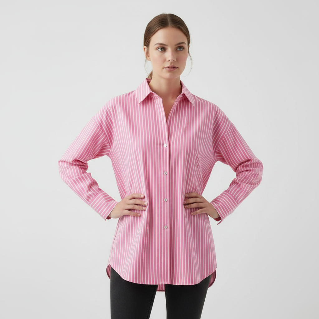 Long Sleeve Shirt - Pink Stripes