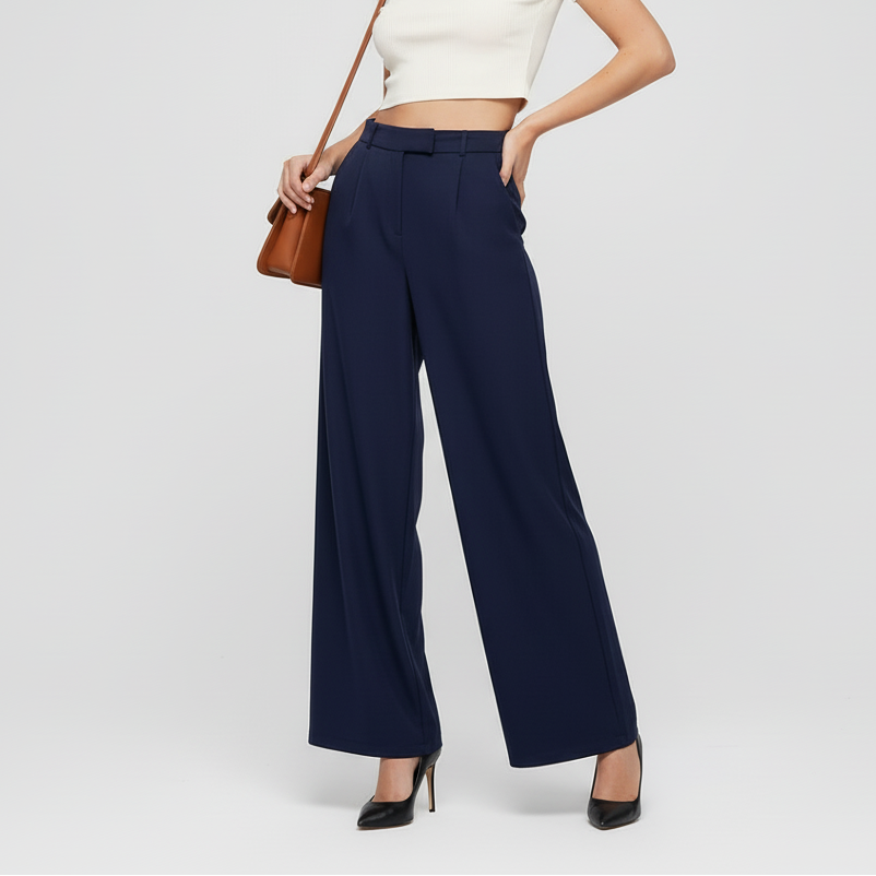 High Waist Pants - Dark Blue