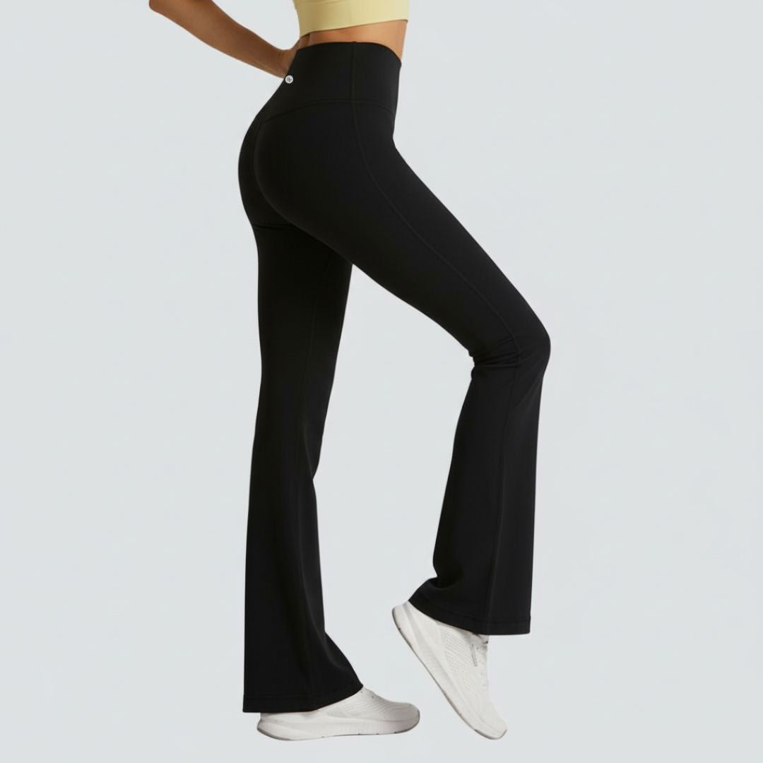 One-Size Flared Yoga Pants - Black