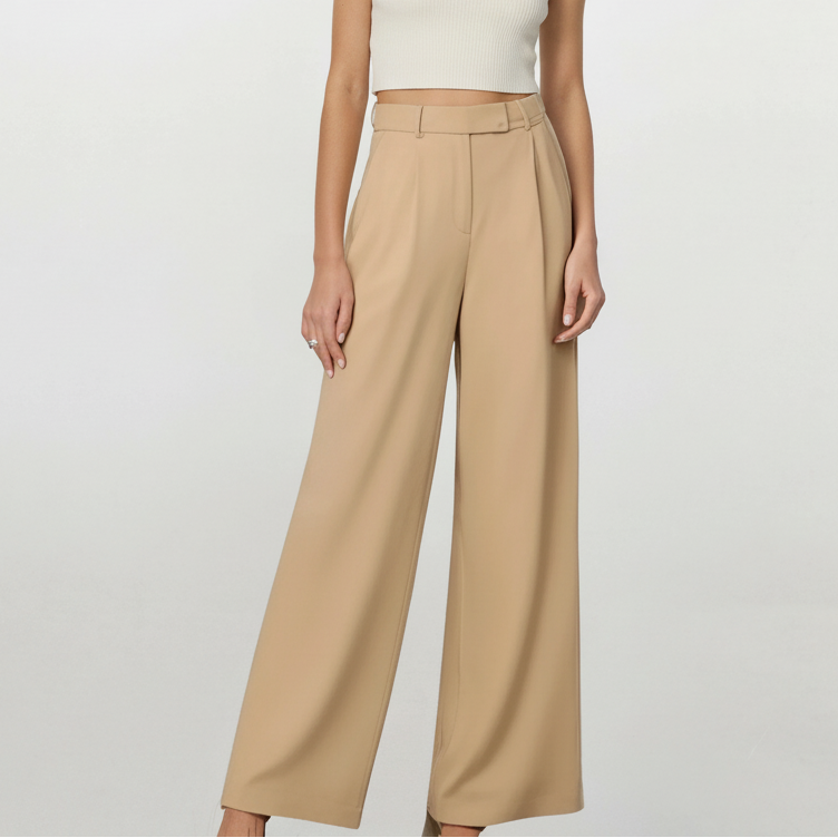 High Waist Pants - Khaki