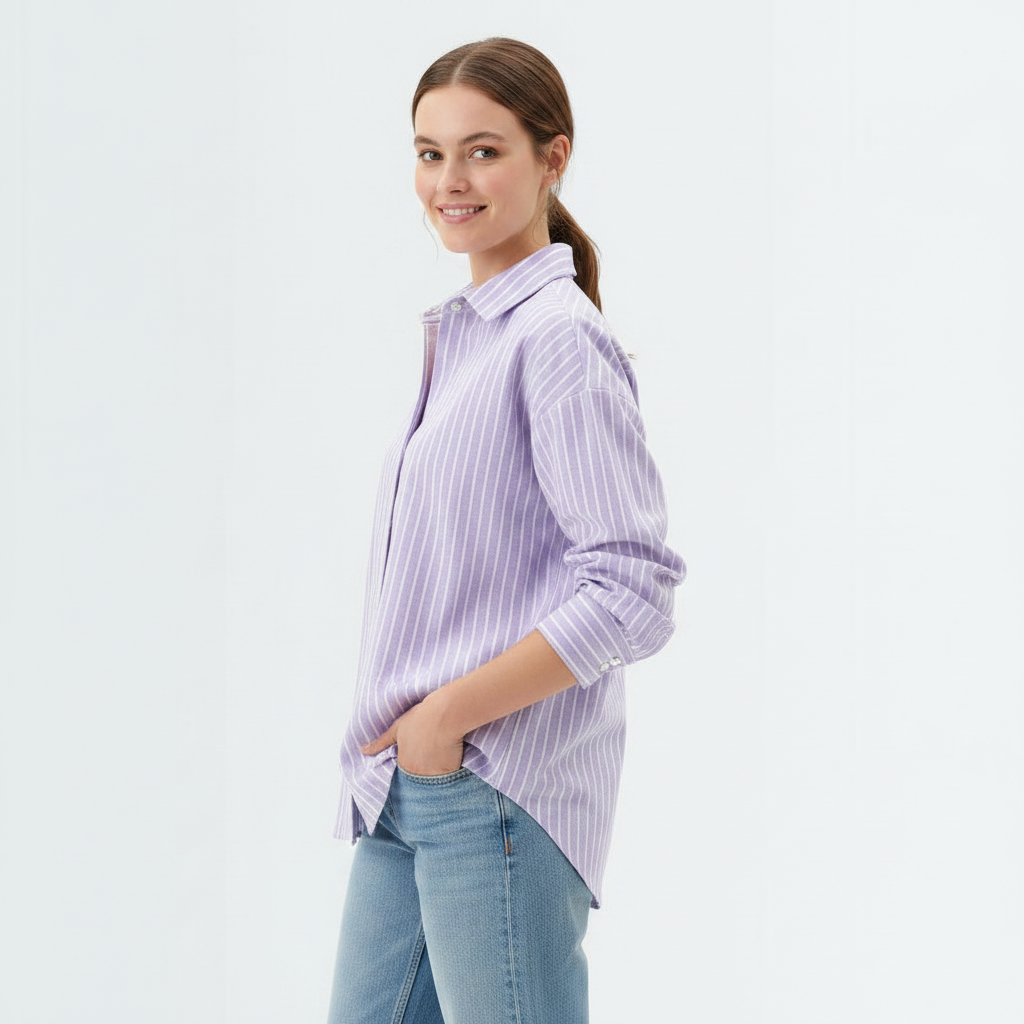 Long Sleeves Shirt - Purple Stripes