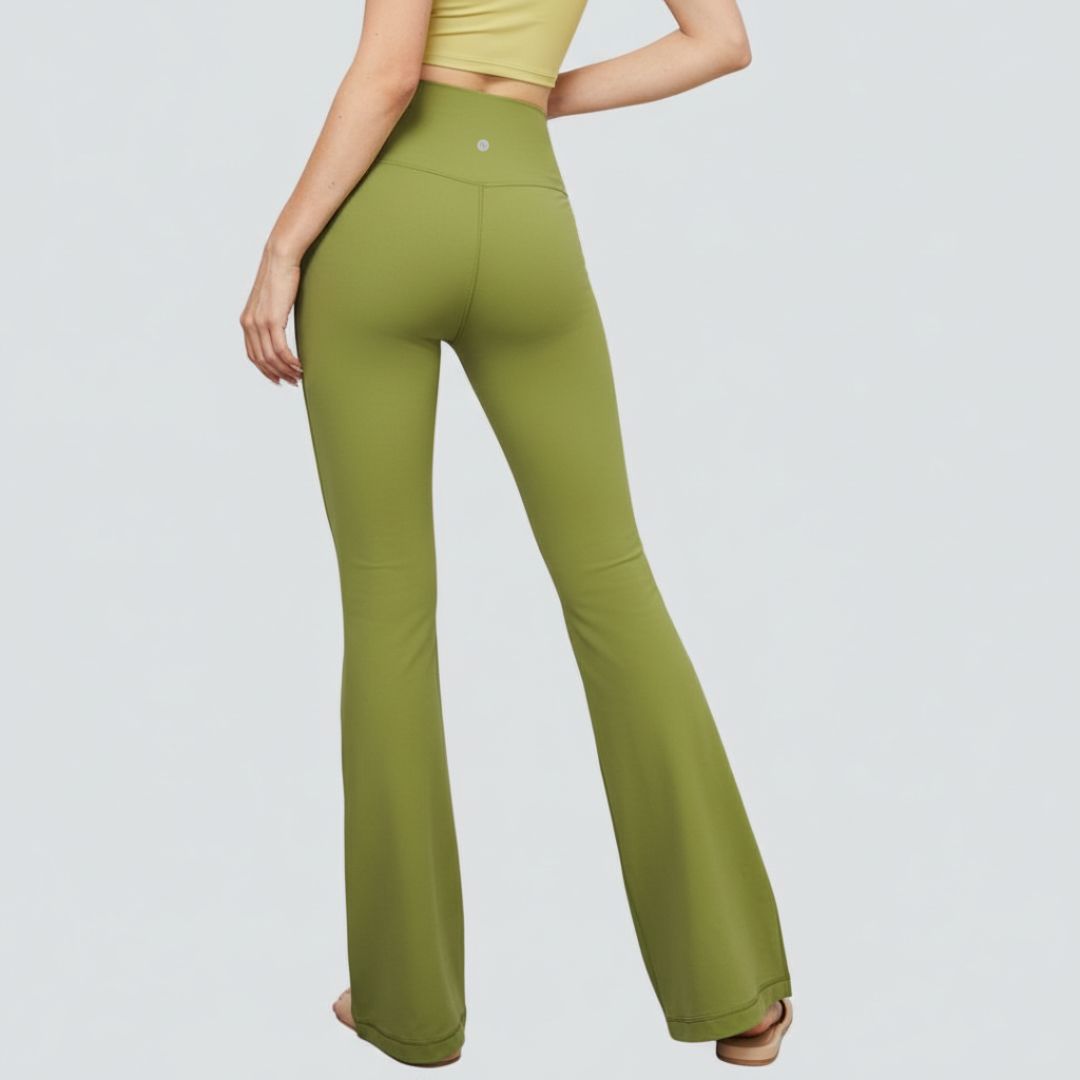 One-Size Flared Yoga Pants - Matcha Green
