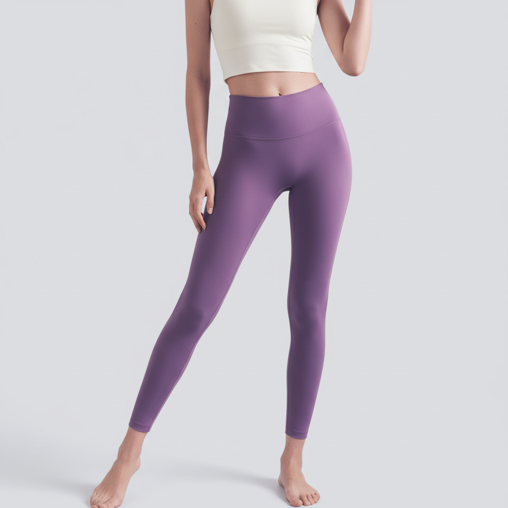 High-Rise Stretch Leggings - Purple