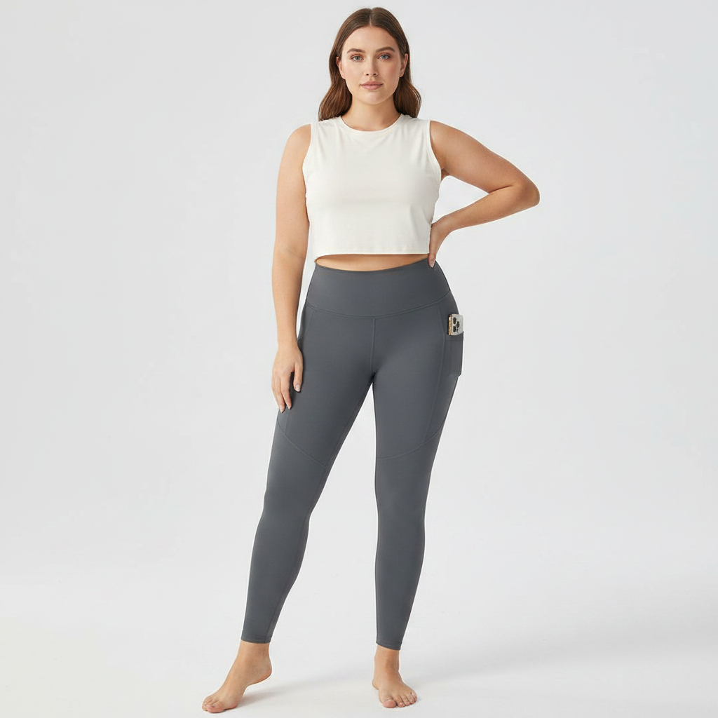 Embrace High Rise Side Pocket Leggings - Grey