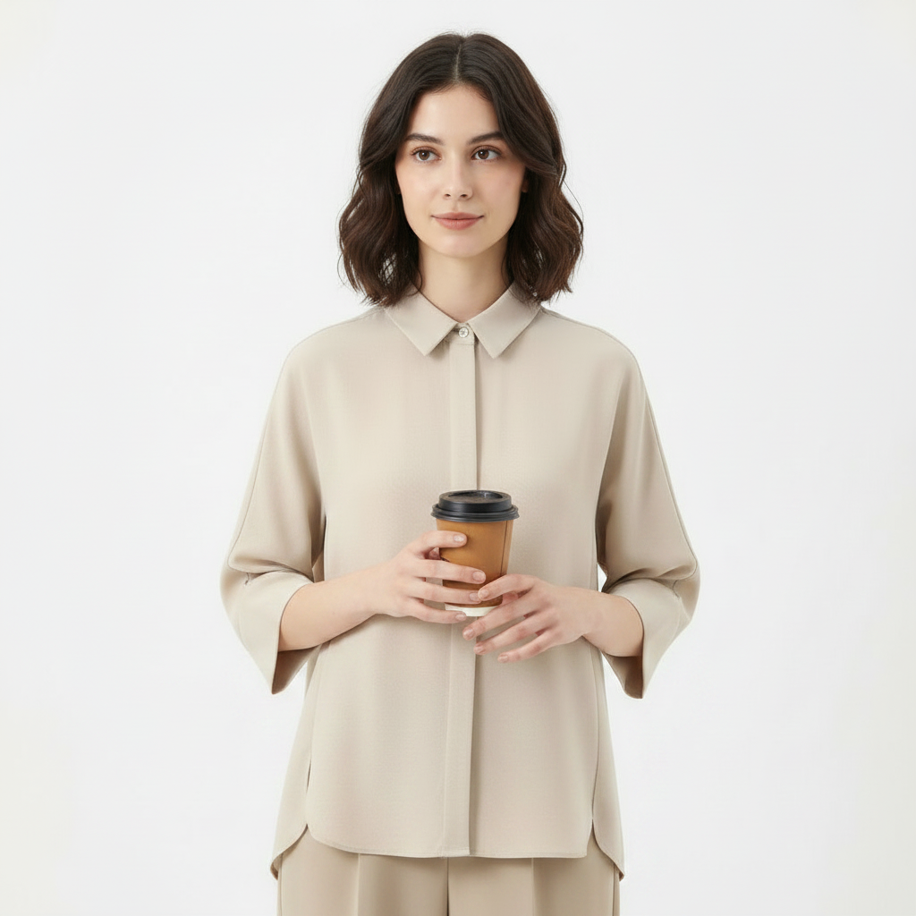 Collared Top - Beige