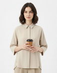 Collared Top - Beige
