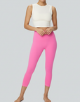 Ankle Length Comfort Leggings - Bright Pink