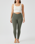 Embrace High Rise V-Waist Leggings - Olive Green