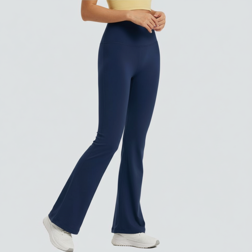 One-Size Flared Yoga Pants - Navy Blue