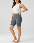 Embrace High Rise Shorts With Pockets - Grey