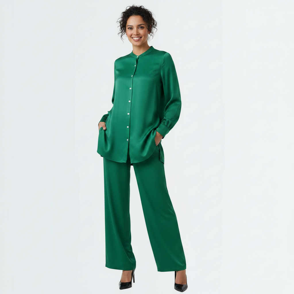 Glossy Cord Set - Green