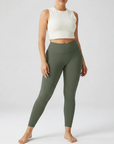 Embrace High Rise Side Pocket Leggings - Olive Green