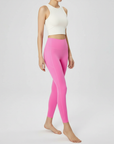 High-Rise Leggings With Side-Pockets - Bright Pink