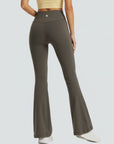 One-Size Flared Yoga Pants - Khaki Brown