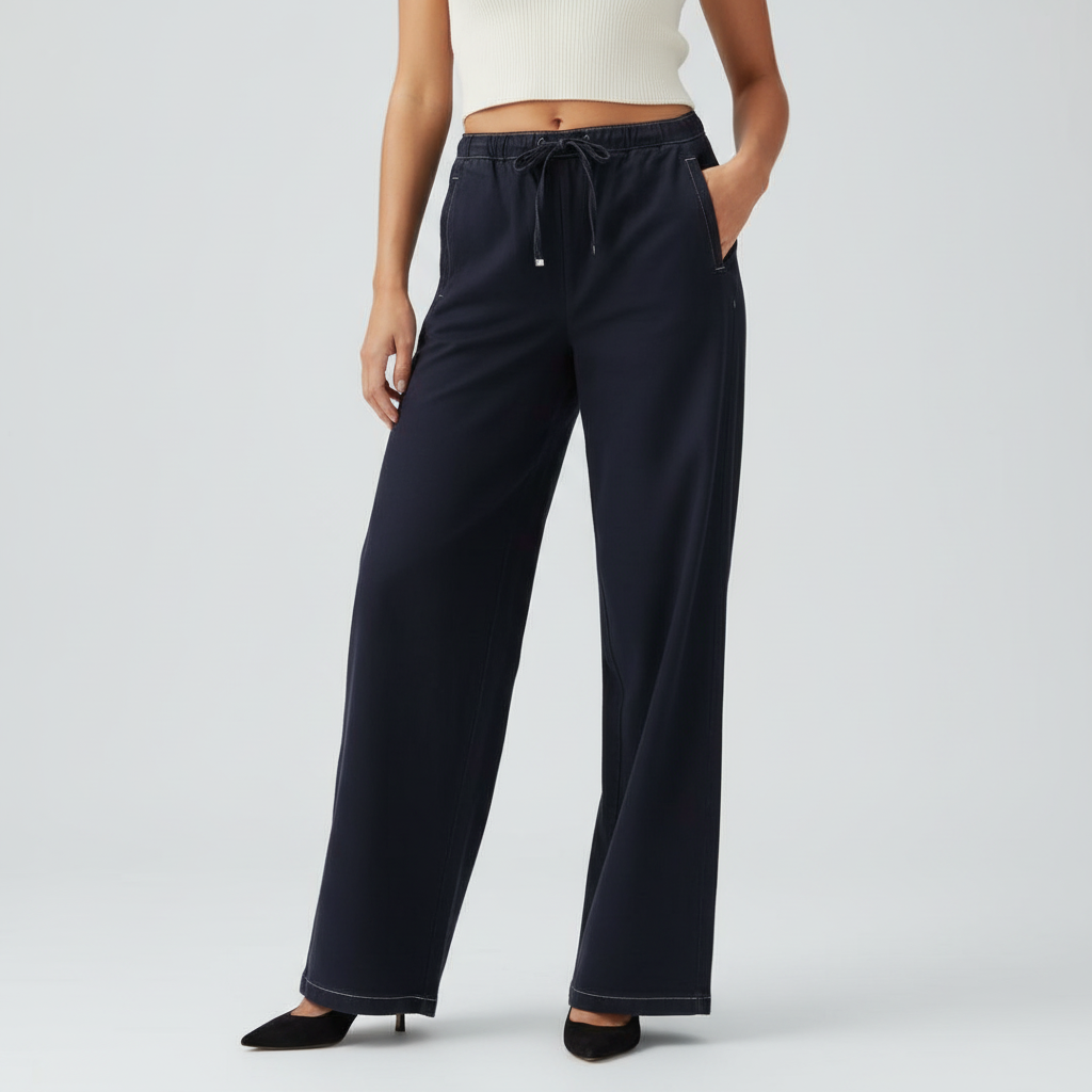 Casual Denim Style Pants - Dark Blue