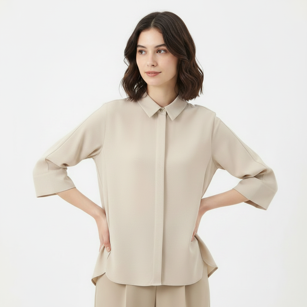 Collared Top - Beige