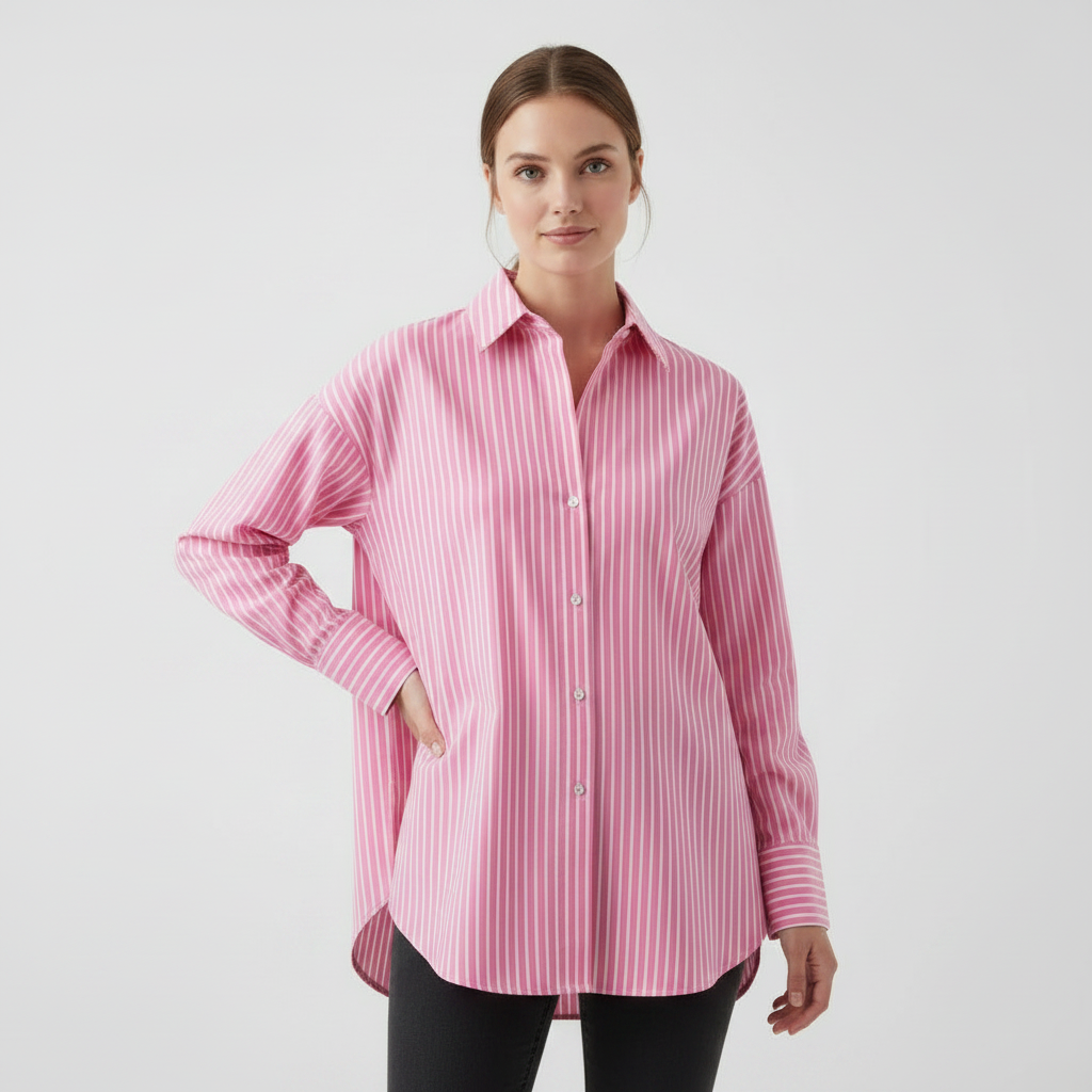 Long Sleeve Shirt - Pink Stripes