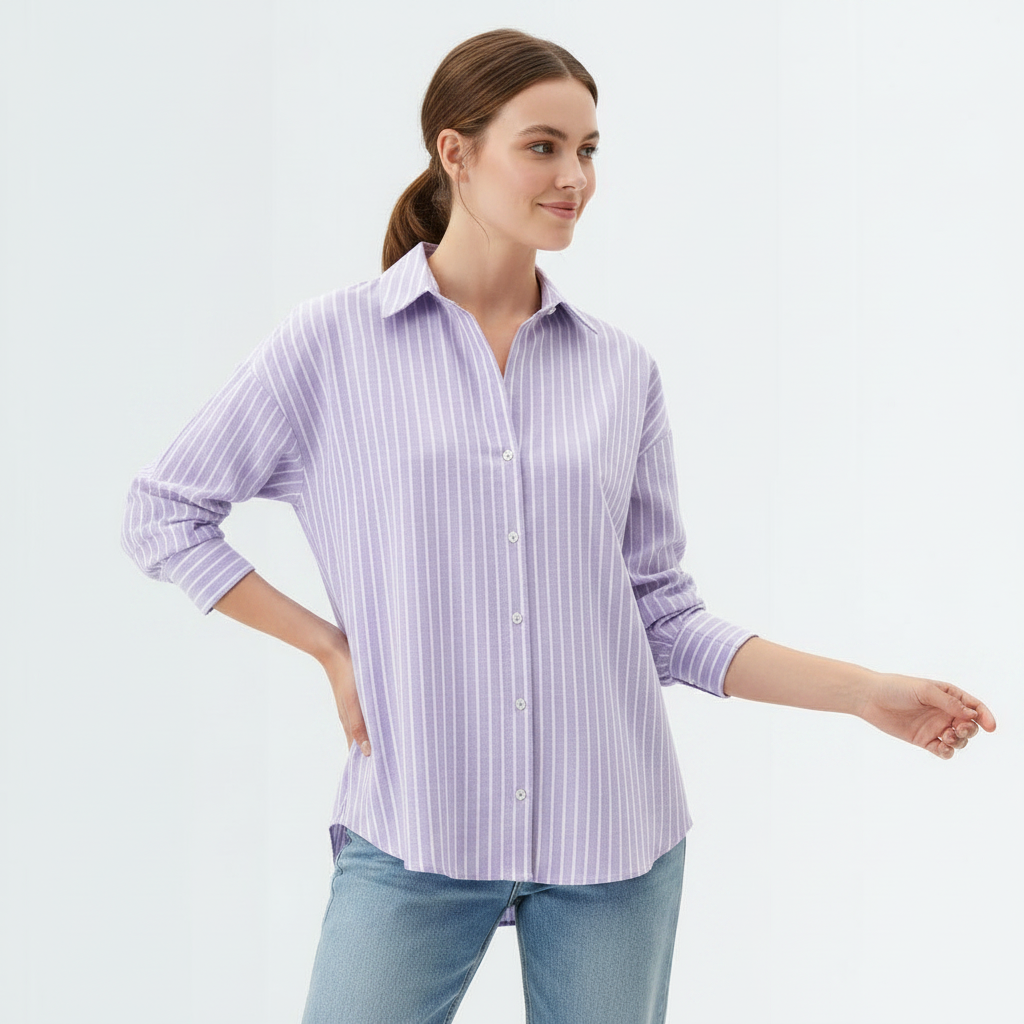 Long Sleeves Shirt - Purple Stripes