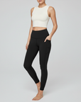 High-Rise Leggings With Side-Pockets - Black