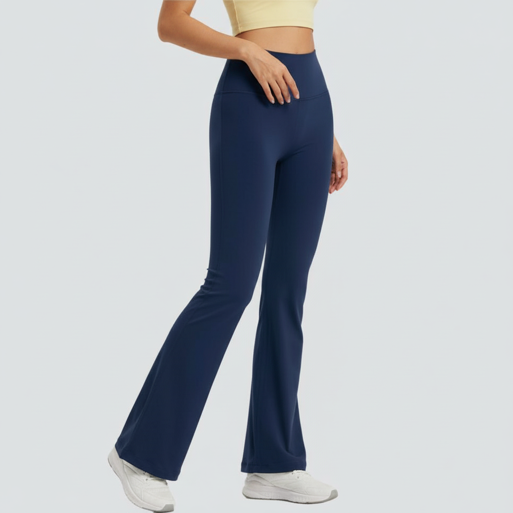 One-Size Flared Yoga Pants - Navy Blue