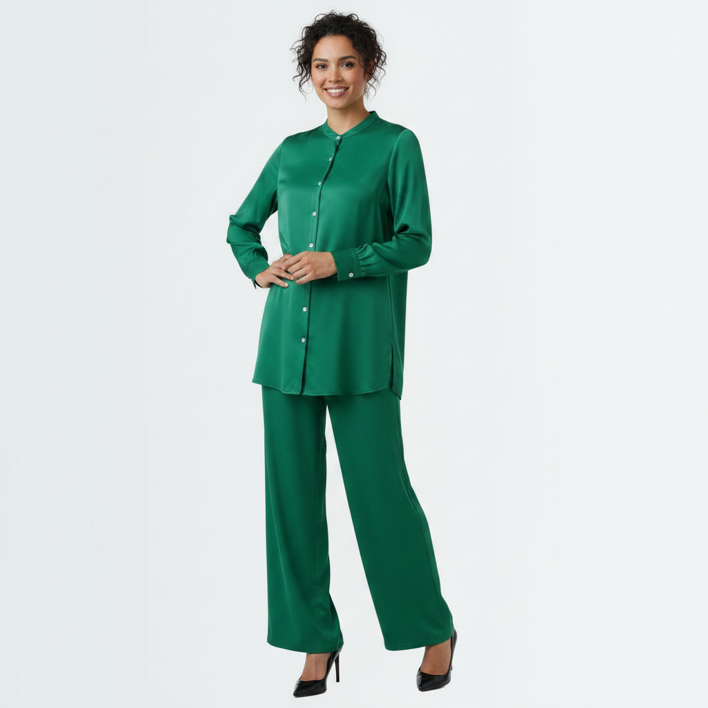Glossy Cord Set - Green