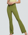 One-Size Flared Yoga Pants - Matcha Green